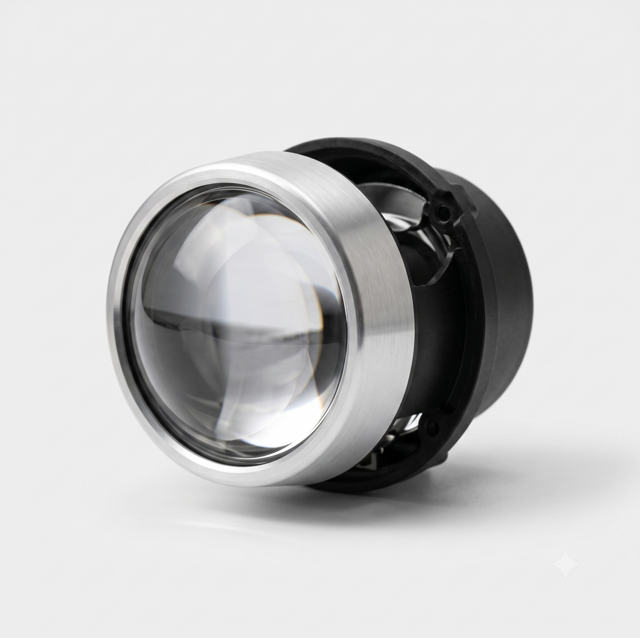 Bi-LED and bi-xenon projector lens